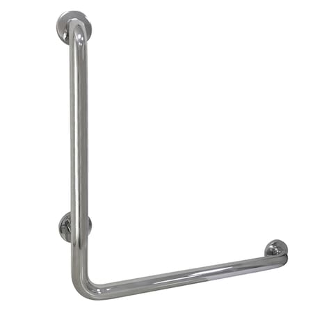 Made To Match L-Shaped Grab Bar, 27-1/16" L, 304 Stainless Steel, Mirror GBL1224CSR1